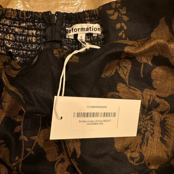 Reformation Black and Gold Backless Dress - Picture 6 of 8